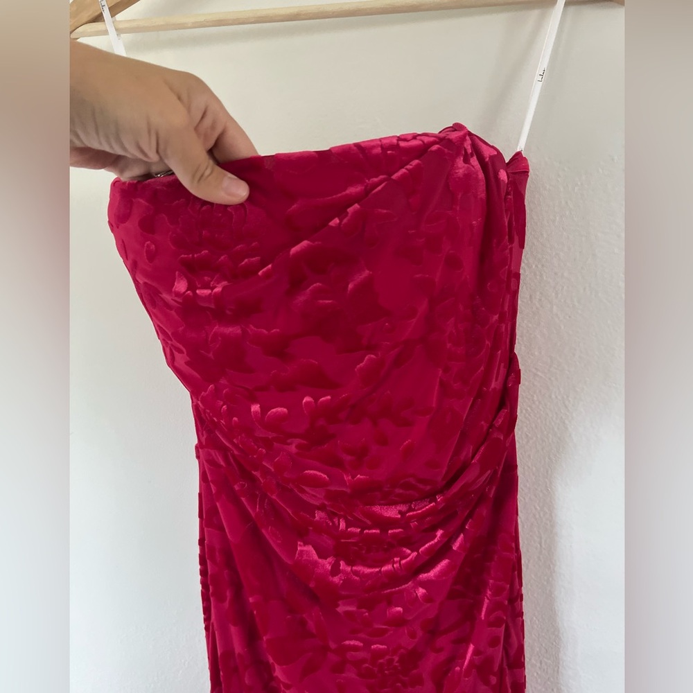 Lulus Fabulous Darling Fuchsia Burnout Velvet Str… - image 6